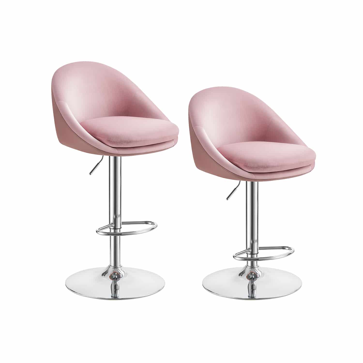 Barhocker 2er Set höhenverstellbar pastellrosa-Silbergrau Barhocker 2er Set höhenverstellbar pastellrosa-Silbergrau von Vasagle