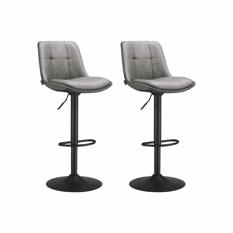 Barhocker 2er Set mit Fußstütze taubengrau von Vasagle