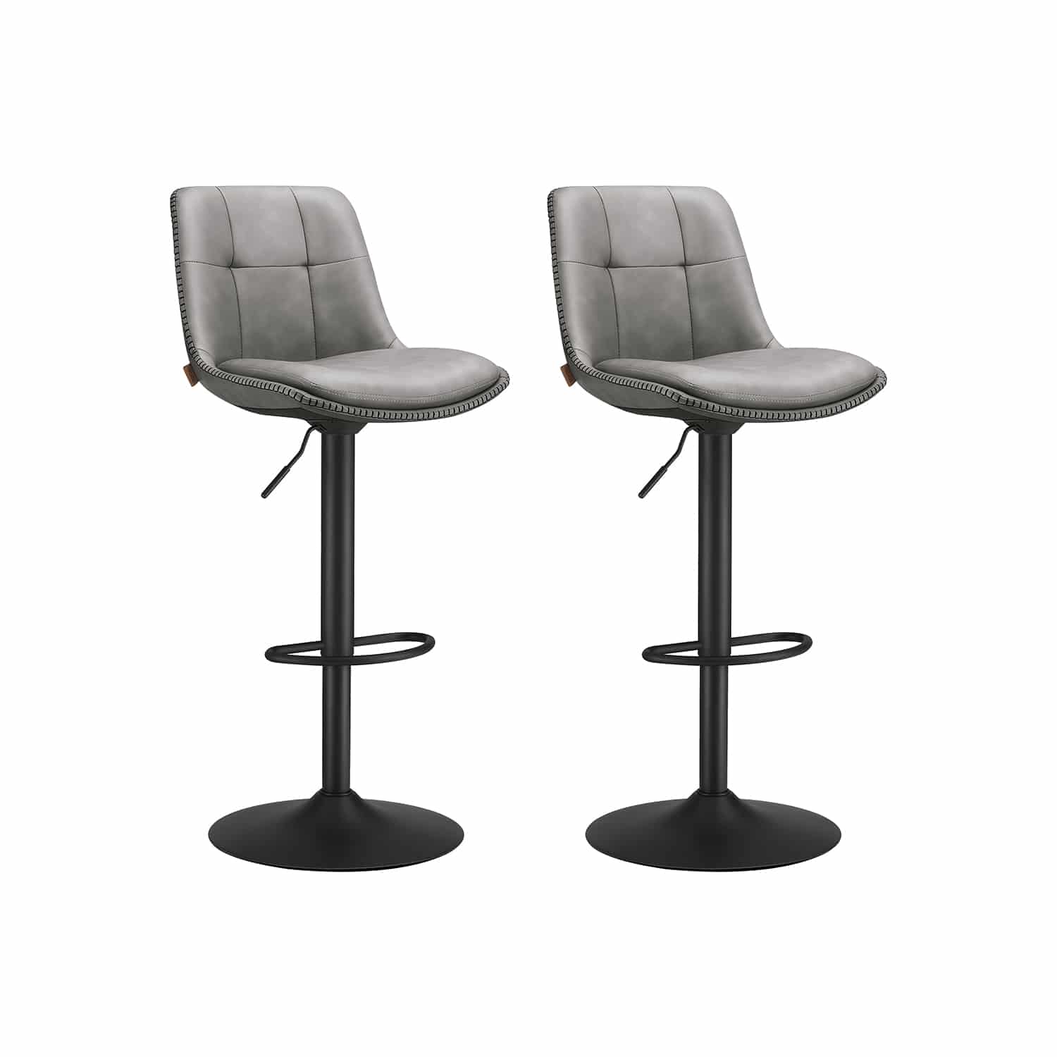 Barhocker 2er Set mit Fußstütze taubengrau von Vasagle