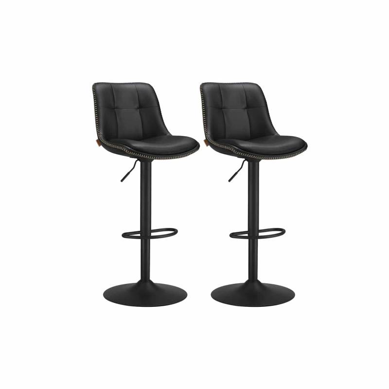 Barhocker 2er Set mit Rückenlehne tintenschwarz von Vasagle