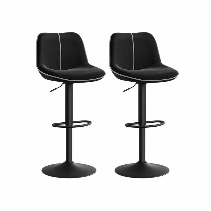 Barhocker Set höhenverstellbar mit drehbarer Sitzfläche und Samtbezug von Vasagle