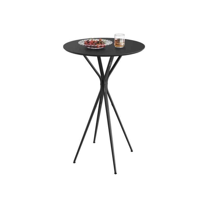 Bartisch mit Metallgestell 60 x 60 x 105 cm tintenschwarz-mattschwarz von Vasagle
