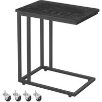 Beistelltisch mit Rollen C-Form ebenholzschwarz von Vasagle