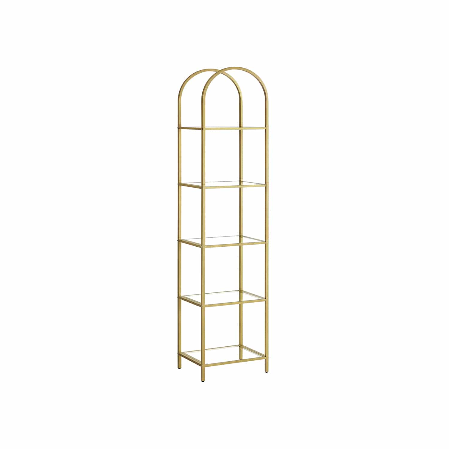 Bücherregal 5 Ebenen bogenförmig Metallstruktur goldfarben-transparent Bücherregal 5 Ebenen bogenförmig Metallstruktur goldfarben-transparent von Vasagle