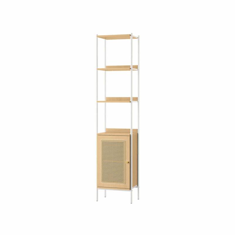 Bücherregal 6 Ebenen mit Metallrahmen eichenbeige-perlweiß von Vasagle