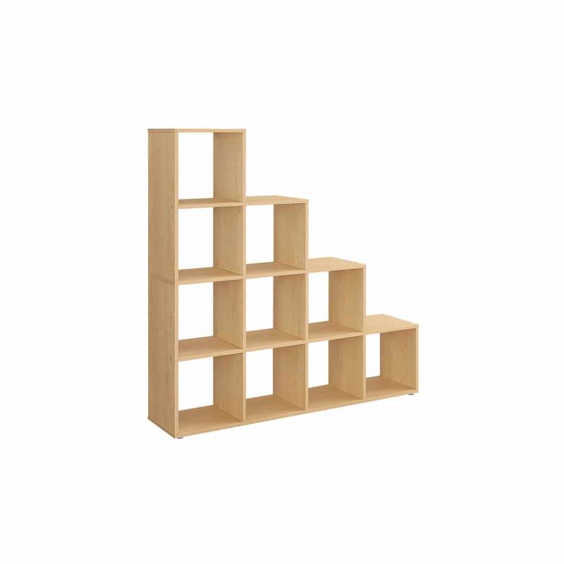 Bücherregal mit 10 Fächern 29 x 129,5 x 129,5 cm eichenbeige von Vasagle