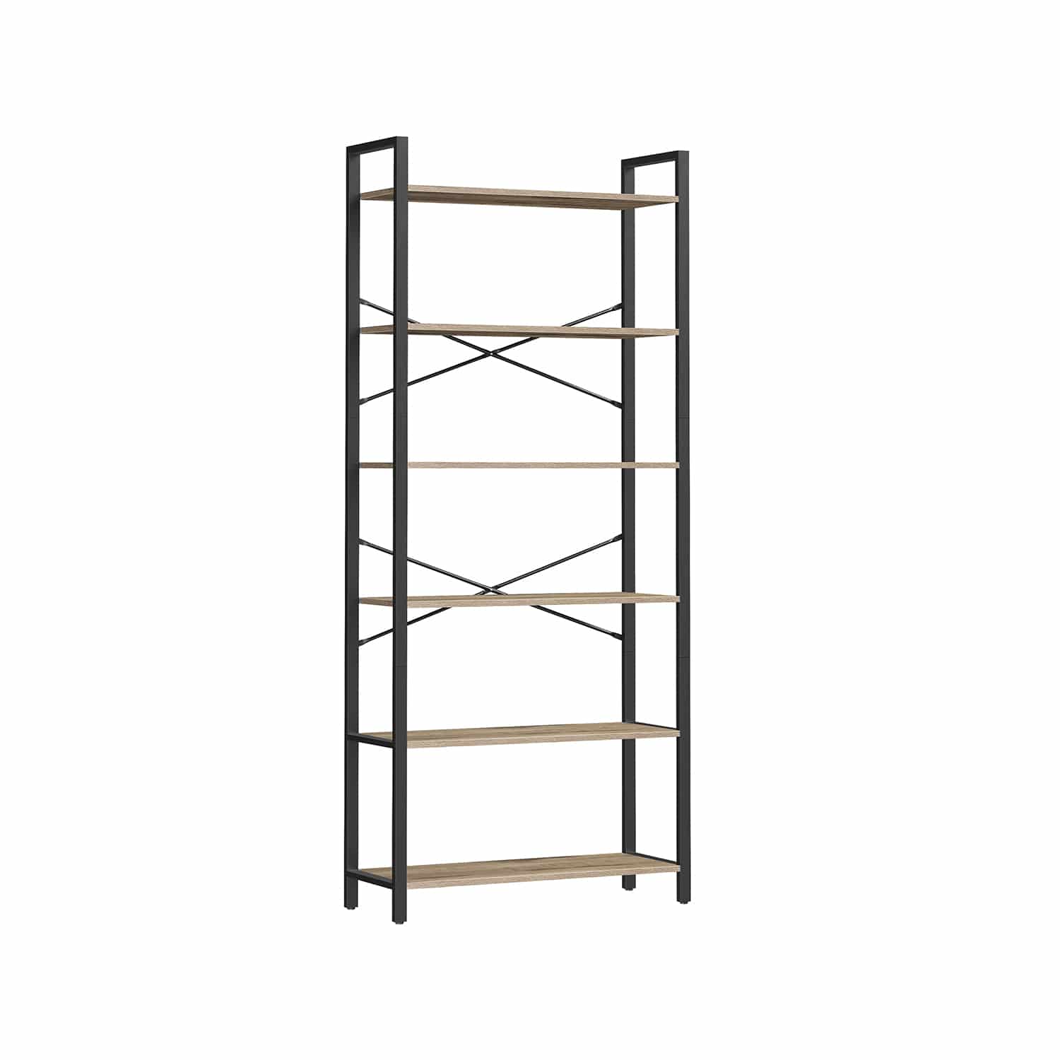 Bücherregal mit 6 Ebenen in Industrie-Design kamelbraun-tintenschwarz Bücherregal mit 6 Ebenen in Industrie-Design kamelbraun-tintenschwarz von Vasagle