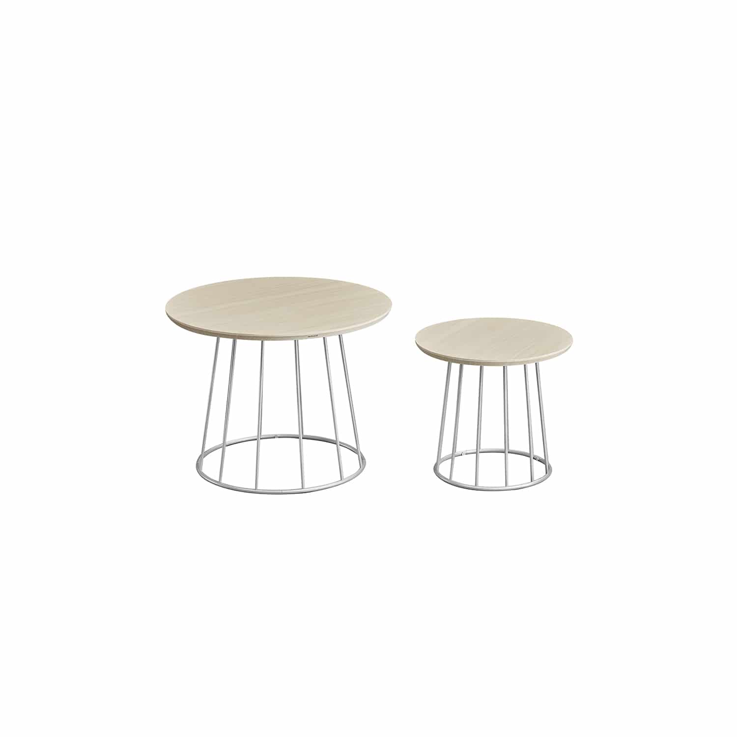 Couchtisch 2er Set mit Stahlgestell naturbeige von Vasagle