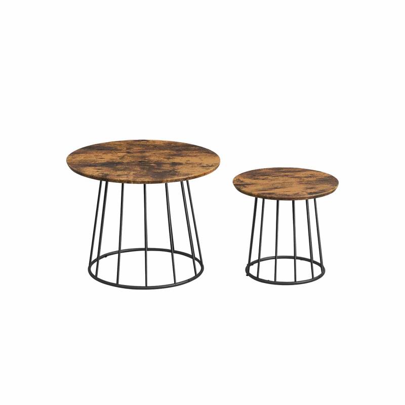 Couchtisch 2er Set mit Stahlgestell vintagebraun von Vasagle