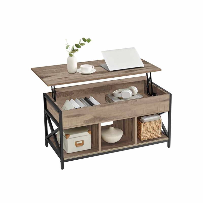 Couchtisch 50 x 100 x (46,5-62) cm kamelbraun-schwarz von Vasagle