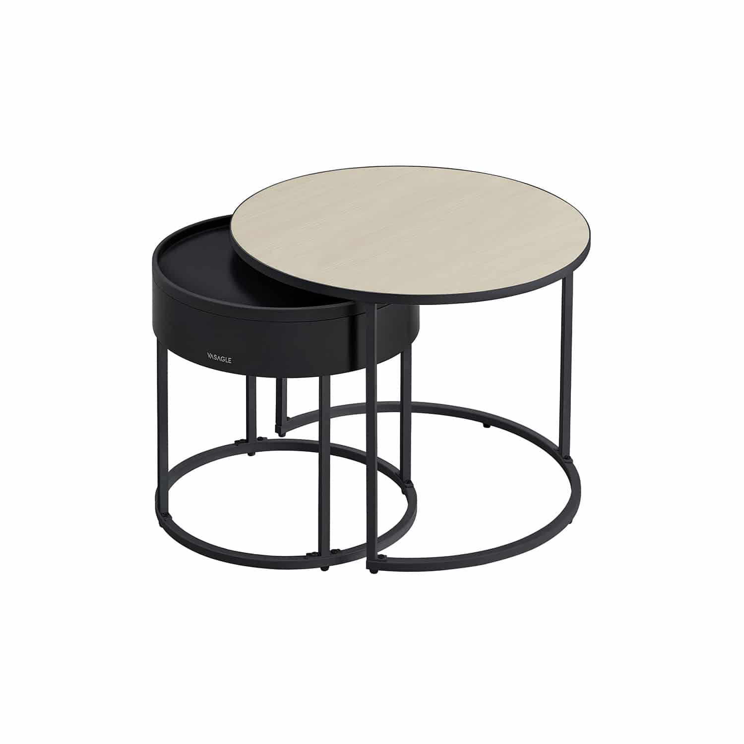 VASAGLE Couchtisch 2er-Set Naturbeige – Platzsparend & Modern von Vasagle
