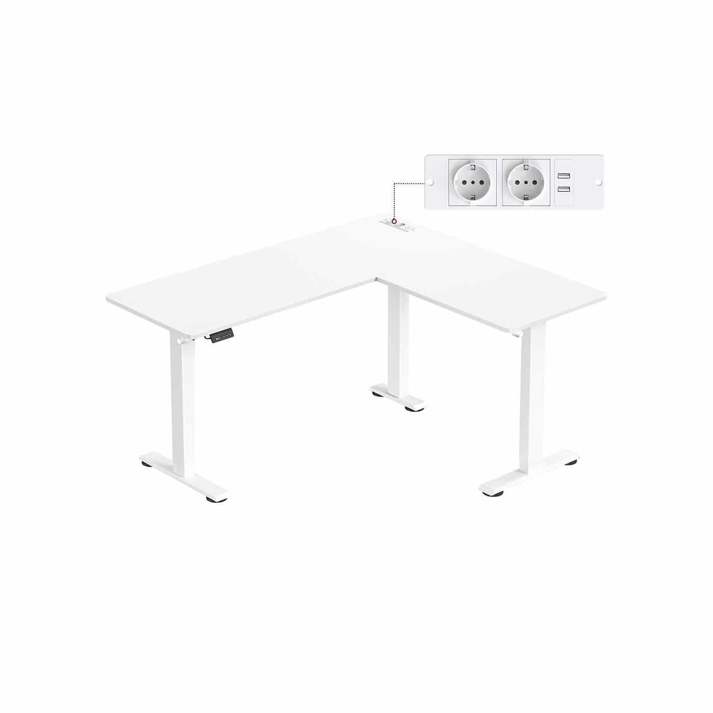 Elektrisch höhenverstellbarer Eckschreibtisch mit Ladestation Elektrisch höhenverstellbarer Eckschreibtisch mit Ladestation von Vasagle