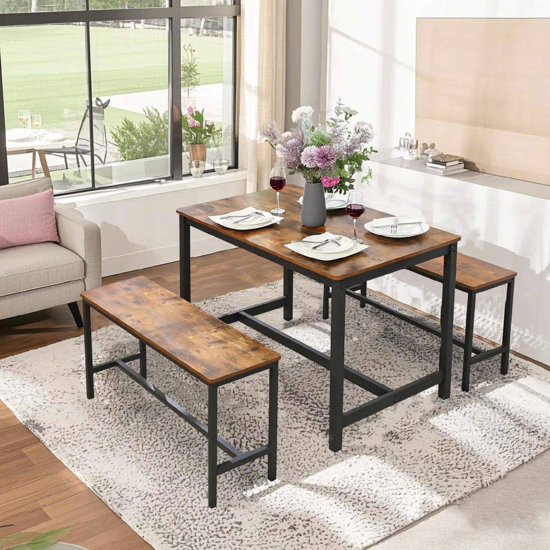 Esstischbänke 2er Set, Sitzbänke für Esszimmertisch, Küchenbänke Esstischbänke 2er Set, Sitzbänke für Esszimmertisch, Küchenbänke von Vasagle