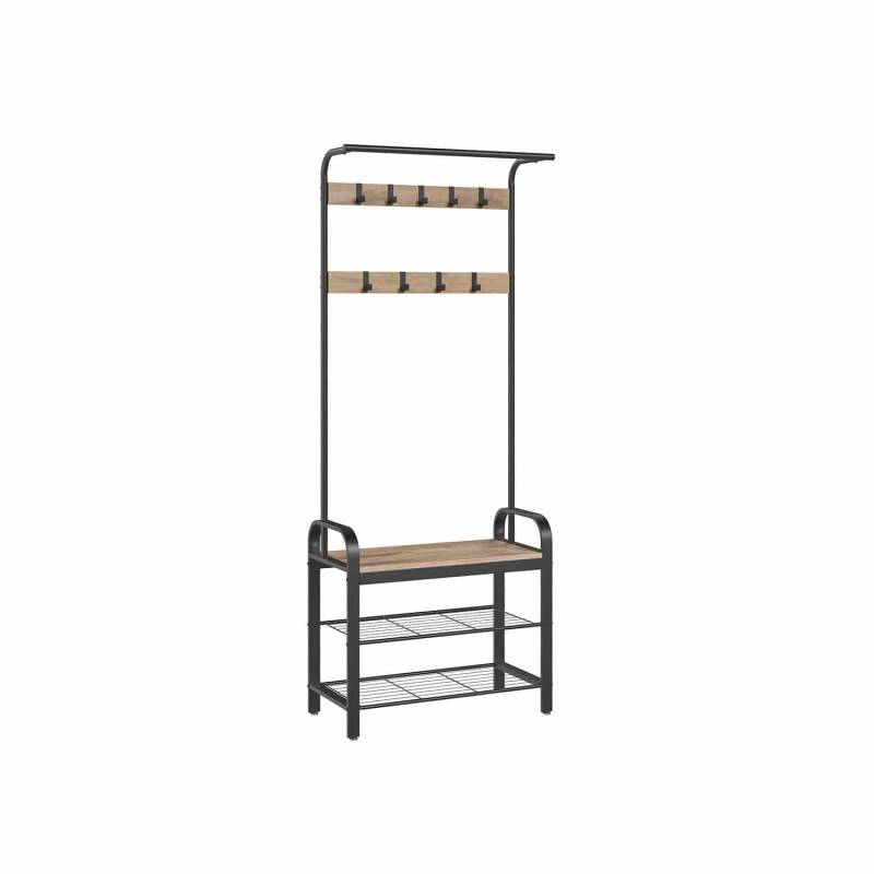 Garderobenständer mit 9 abnehmbaren Haken 33,7 x 72 x 183 cm von Vasagle