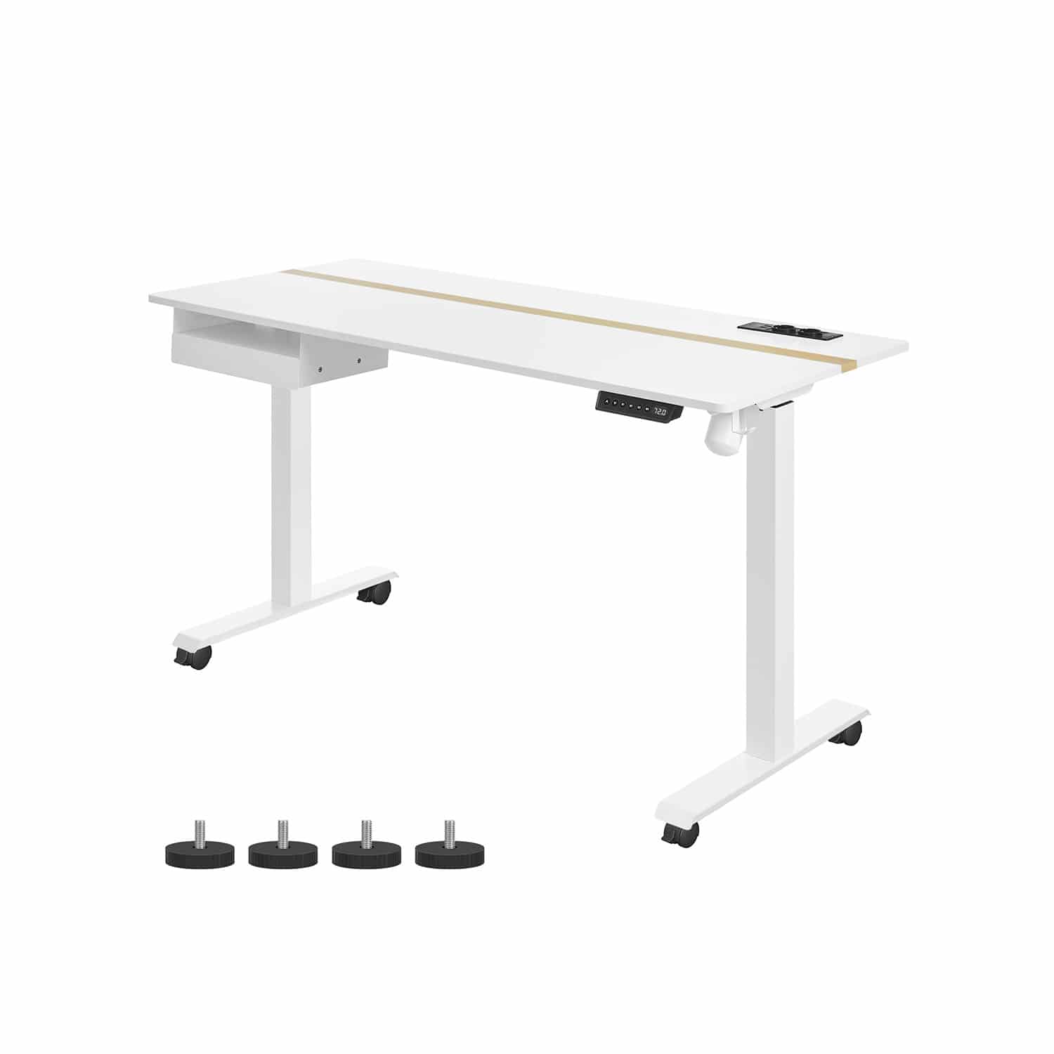 Höhenverstellbarer Schreibtisch 60 x 140 cm weiß Höhenverstellbarer Schreibtisch 60 x 140 cm weiß von Vasagle