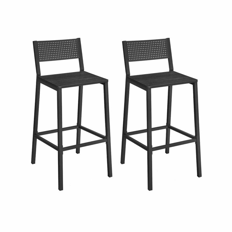 Industrie-Design Barhocker 2er Set Anthrazit und Schwarz von Vasagle