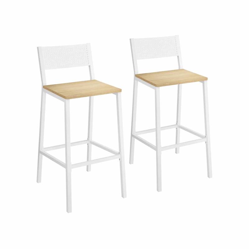 Industrie-Design Barhocker 2er Set beigeweiß von Vasagle