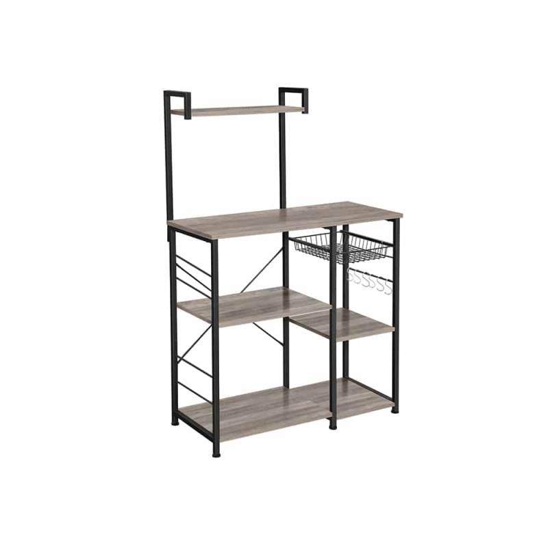 Industrie-Design Küchenregal Greige-Schwarz von Vasagle