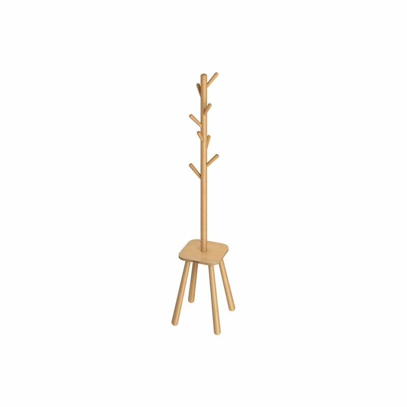 Kleiderständer mit 8 Haken und Ablagefläche naturbeige von Vasagle