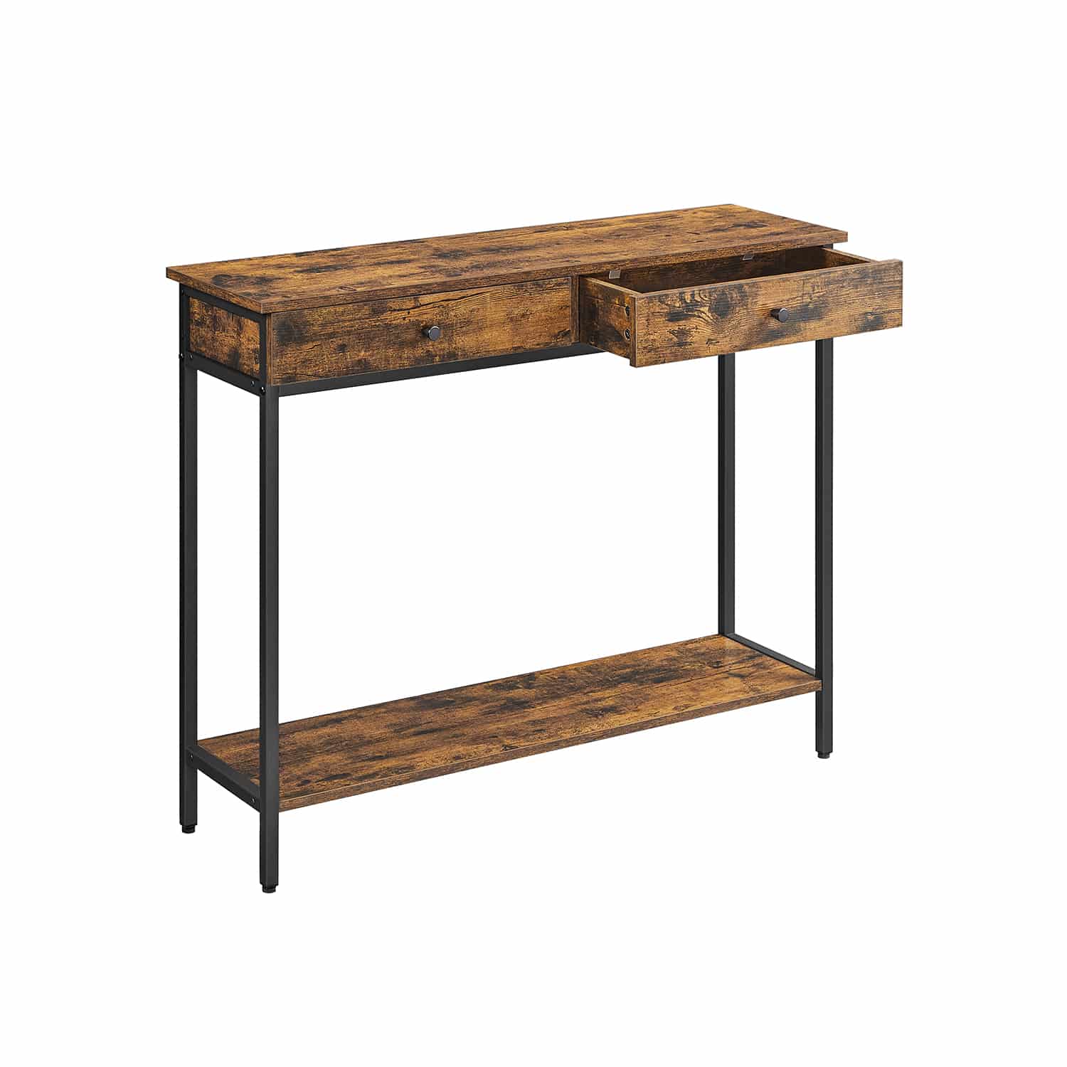 Konsolentisch mit 2 Schubladen und Stahlgestell vintagebraun-schwarz Konsolentisch mit 2 Schubladen und Stahlgestell vintagebraun-schwarz von Vasagle