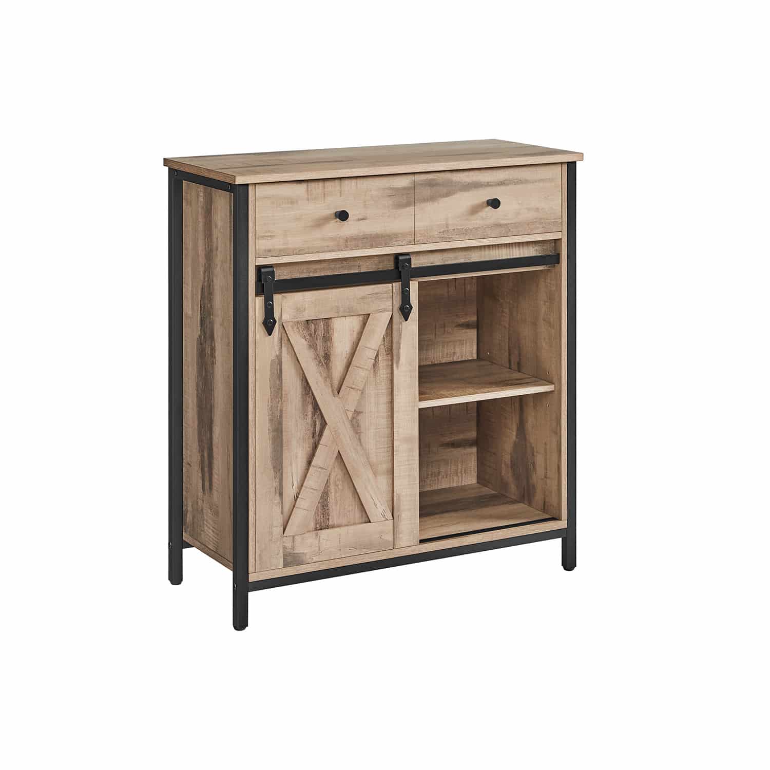 Küchenschrank mit Schiebetür 30 x 70 x 80 cm Landhausstil von Vasagle