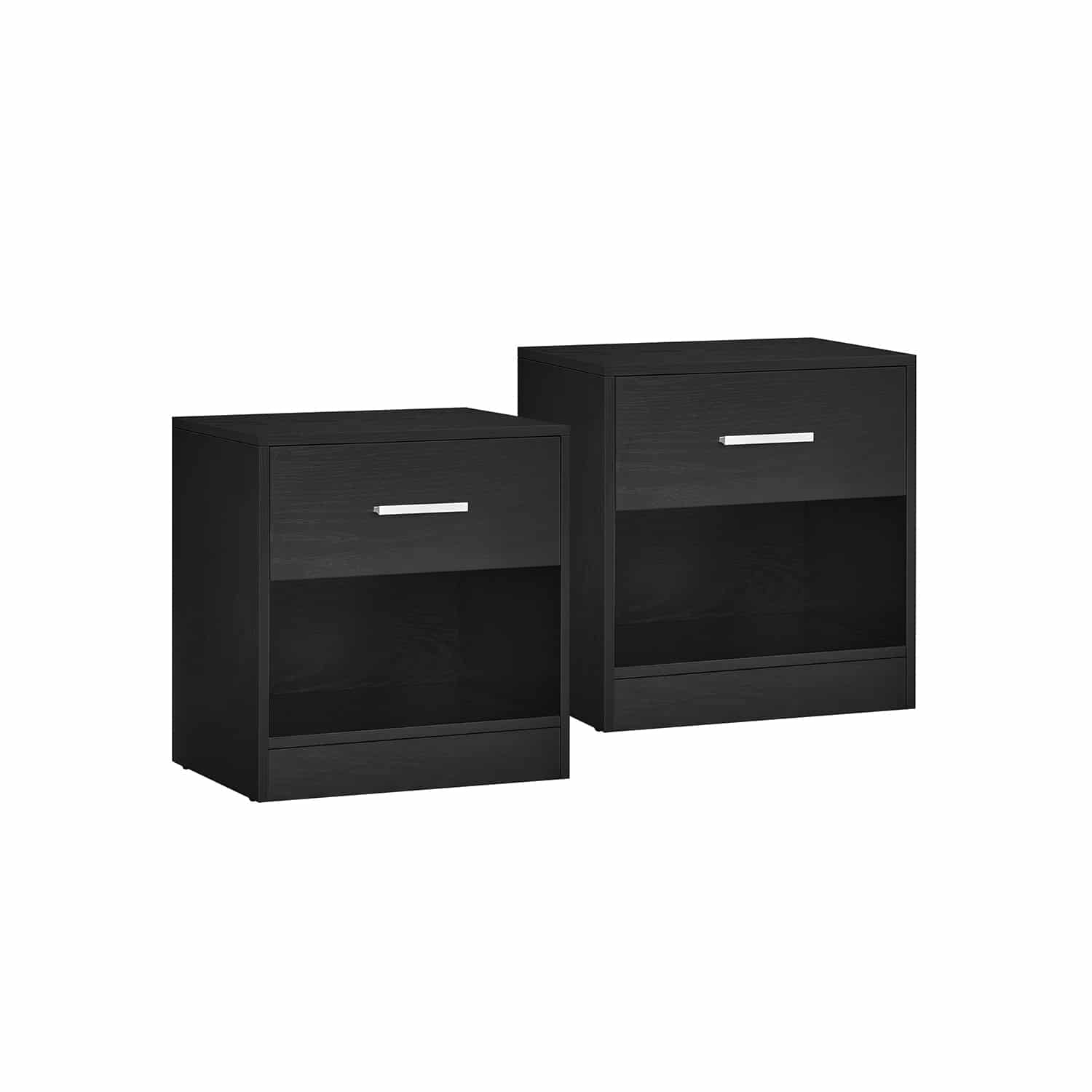 Nachttisch 2er Set naturbeige-klassikschwarz von Vasagle