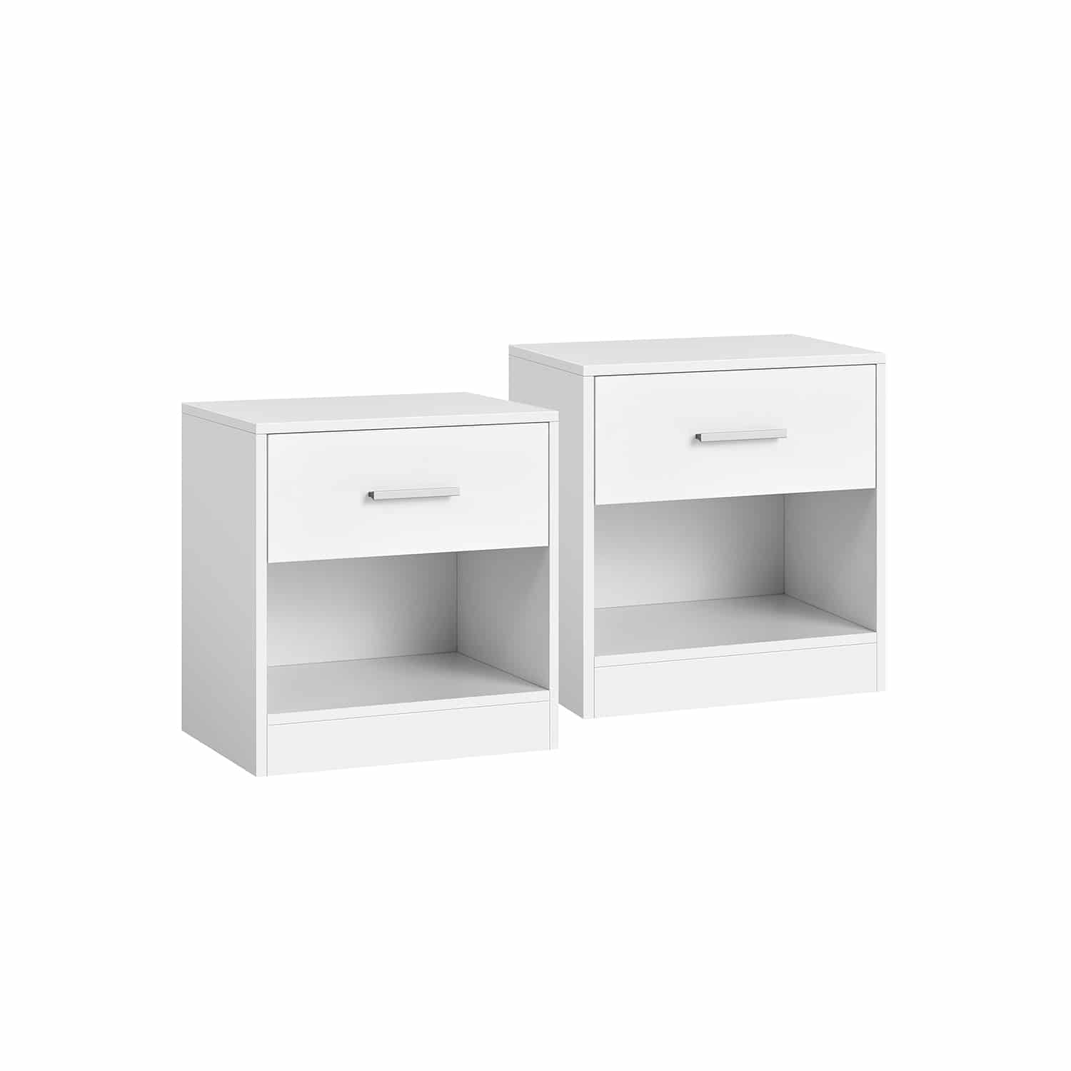 Nachttisch 2er Set naturbeige-klassikweiß von Vasagle