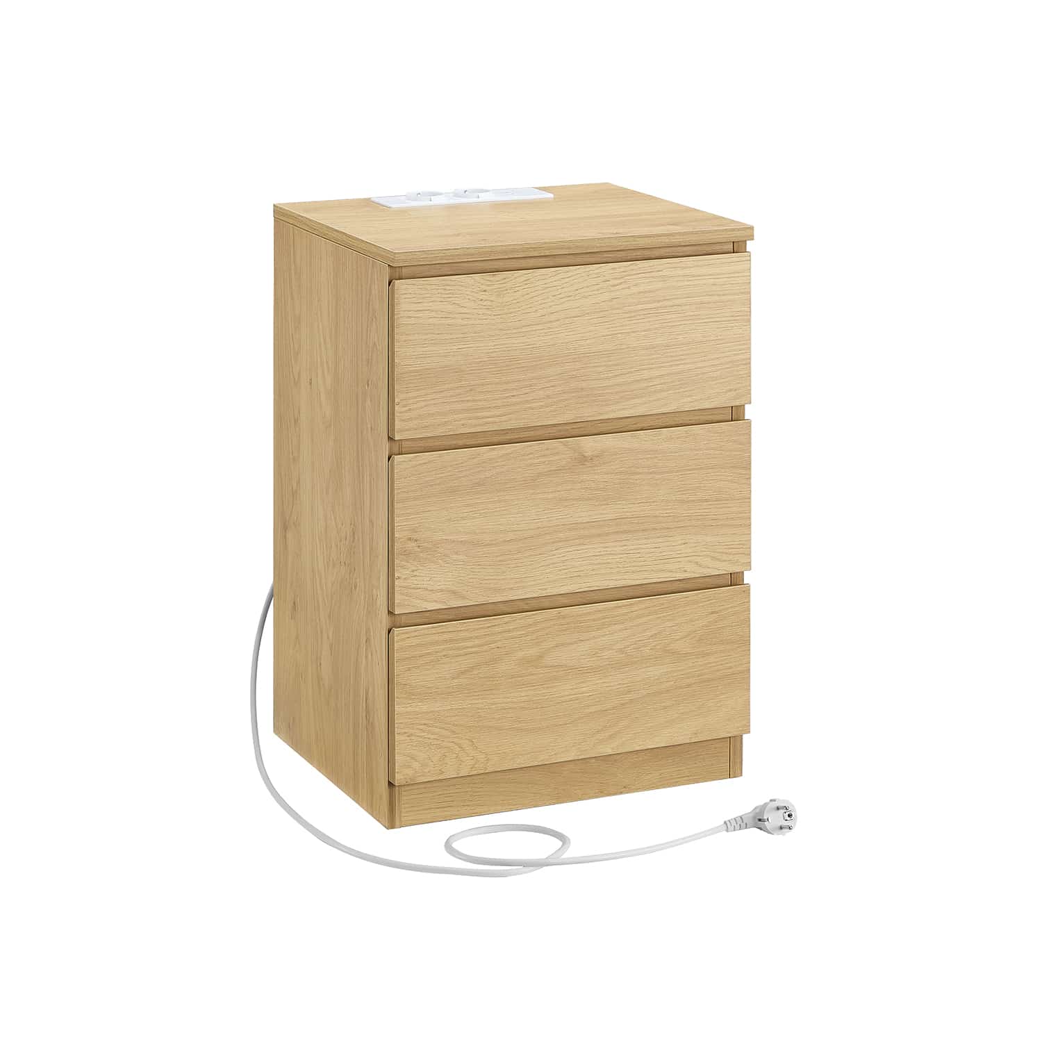 Nachttisch modern mit 3 Schubladen strohgelb von Vasagle