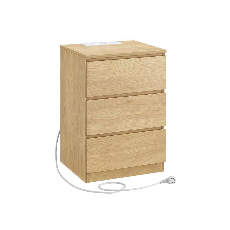 Nachttisch modern mit 3 Schubladen strohgelb von Vasagle