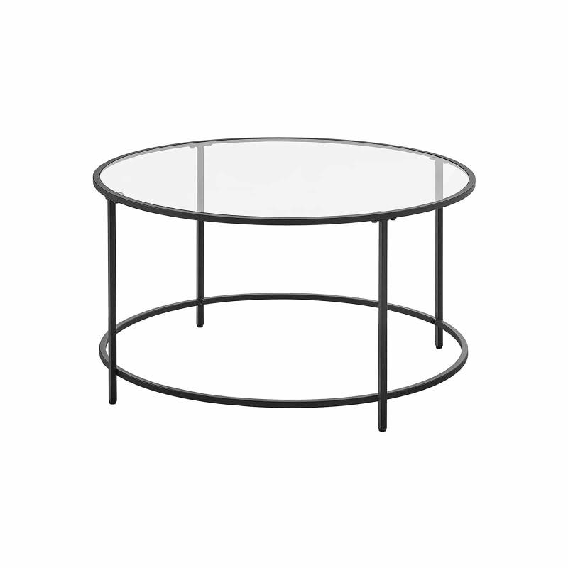 Runder Couchtisch mit schwarzem Metallgestell von Vasagle