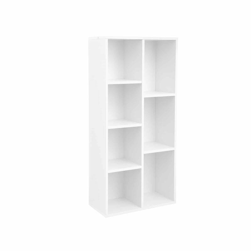 Schlichtes Bücherregal 7 Fächer Weiß von Vasagle
