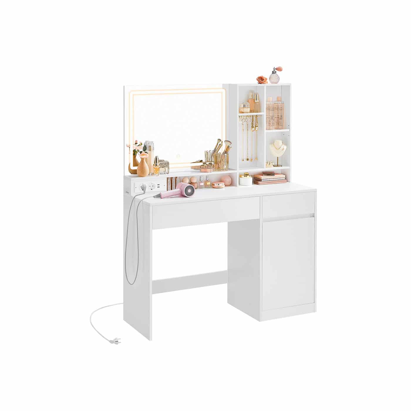 Schminktisch mit LED-Beleuchtung 110 cm breit Schminktisch mit LED-Beleuchtung 110 cm breit von Vasagle