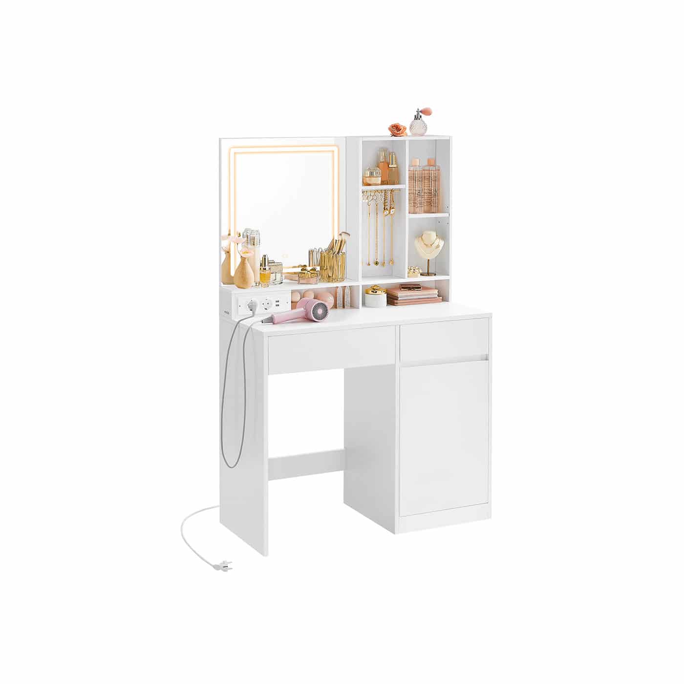 Schminktisch mit LED-Beleuchtung 90 cm breit Schminktisch mit LED-Beleuchtung 90 cm breit von Vasagle