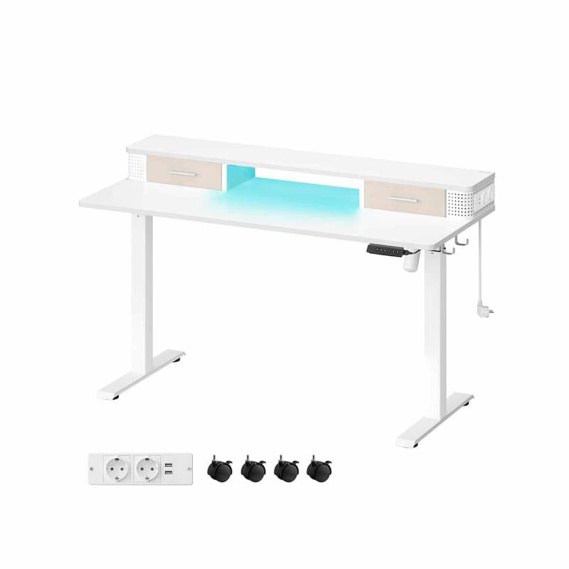 Schreibtisch Höhenverstellbar und elektrisch wolkenweiß von Vasagle
