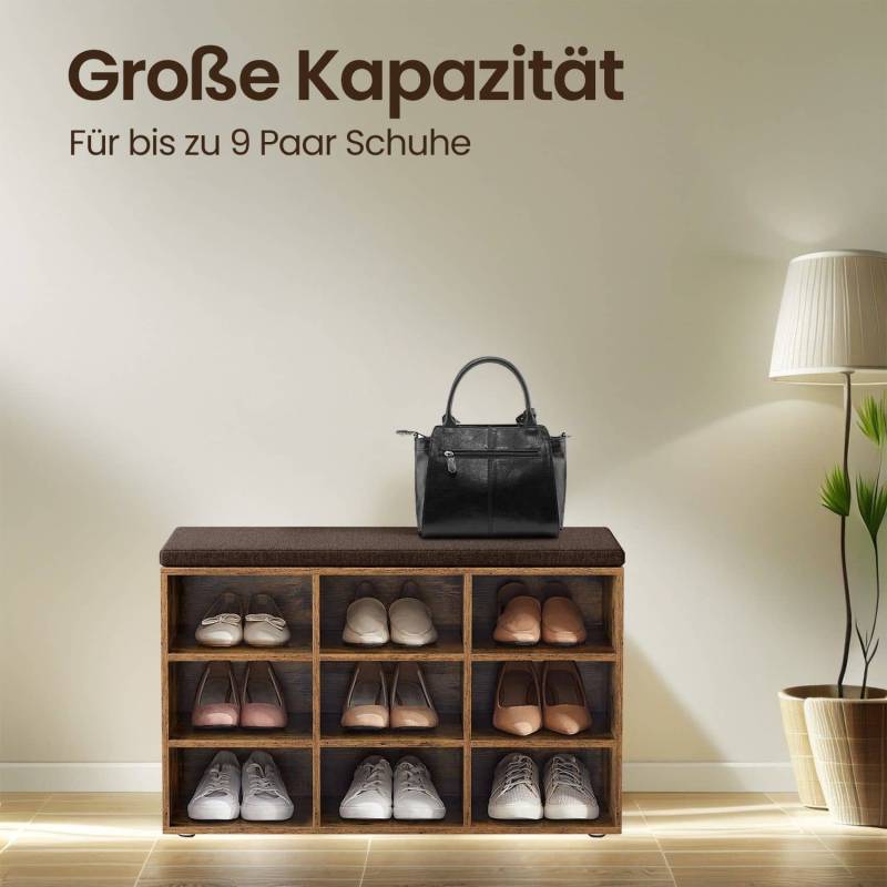 Schuhbank mit Stauraum, Schuhregal mit Sitzfläche, Sitzbank von Vasagle