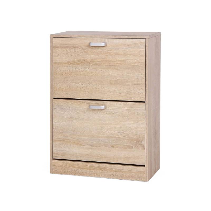 Schuhschrank 2 Klappen Holzoptik von Vasagle