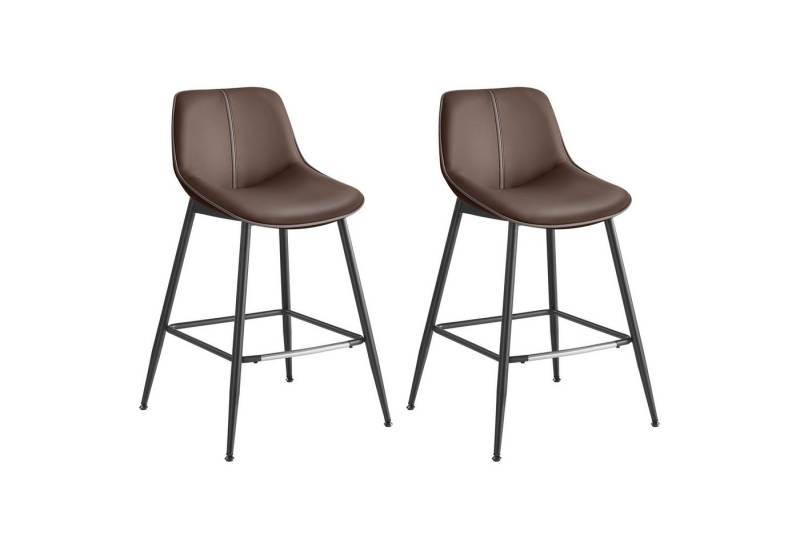 VASAGLE Barhocker, Barhocker 2er Set, Barstühle, ergonomische Rückenlehne, Kunstleder von Vasagle