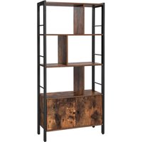 Bücherschrank mit 4 offenen Regalebenen, vintagebraun-schwarz von Vasagle