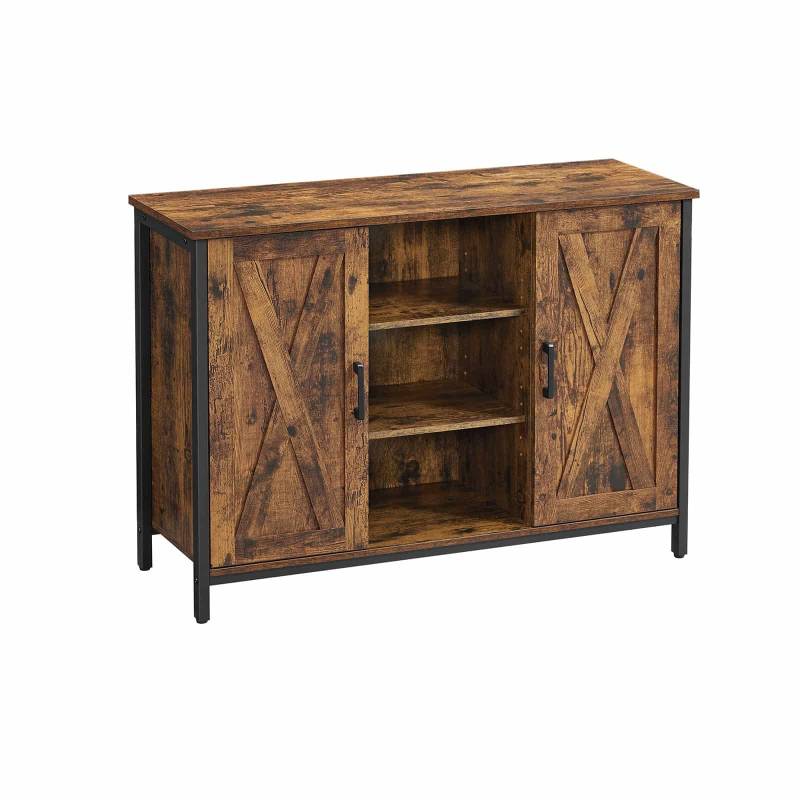 VASAGLE Sideboard LSC098B01: Stilvoller Beistellschrank im Industrie-Design für Wohnzimmer, Esszimmer und Flur von Vasagle