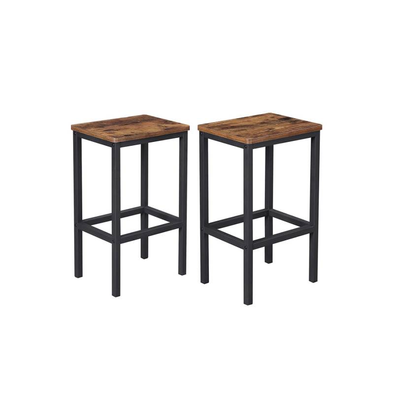 Vasagle Barhocker 2er Set 40 cm x 30 cm x 65 cm Braun-Schwarz von Vasagle