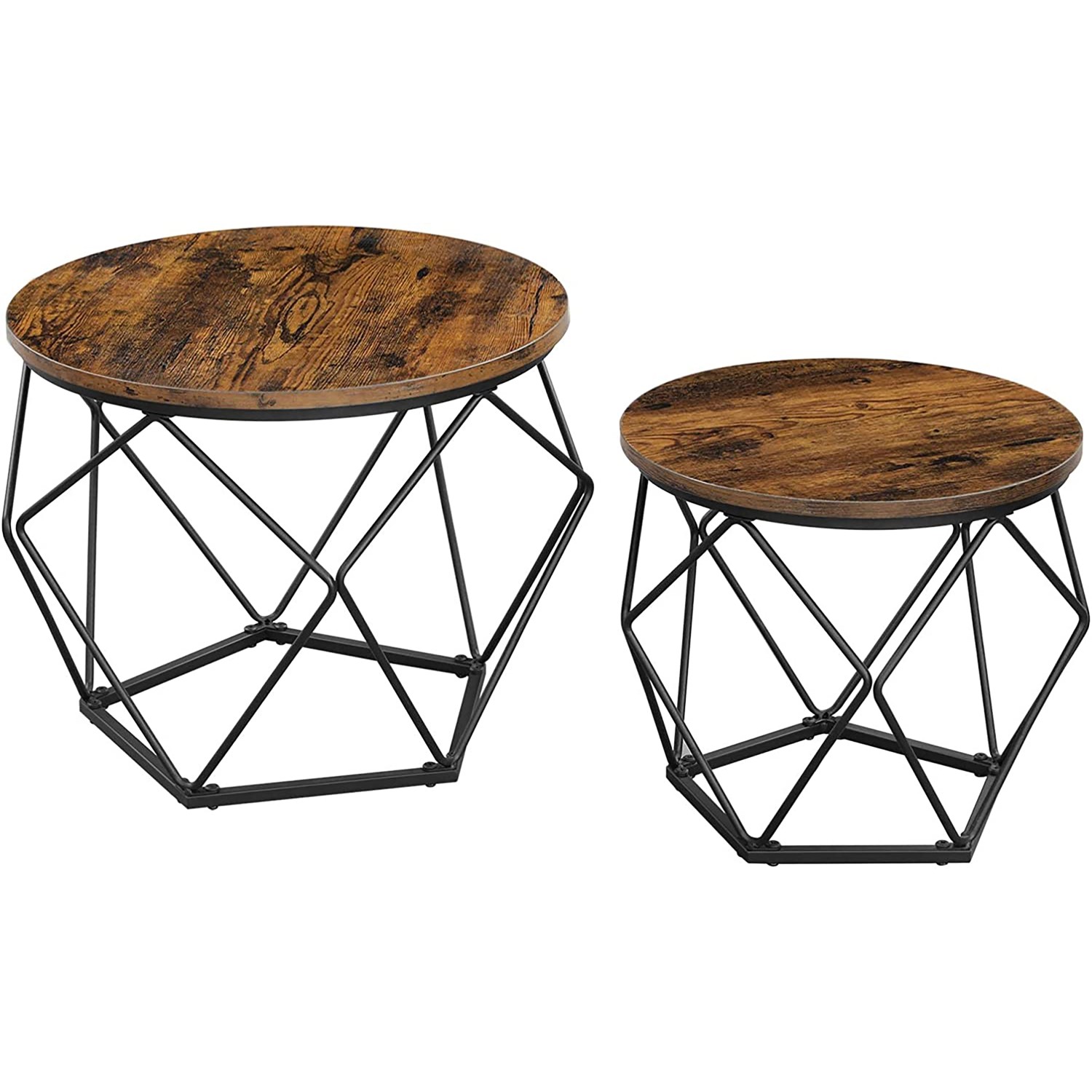 Vasagle Couchtisch 2er Set Tischplatte Abnehmbar Braun-Schwarz Vasagle Couchtisch 2er Set Tischplatte Abnehmbar Braun-Schwarz von Vasagle