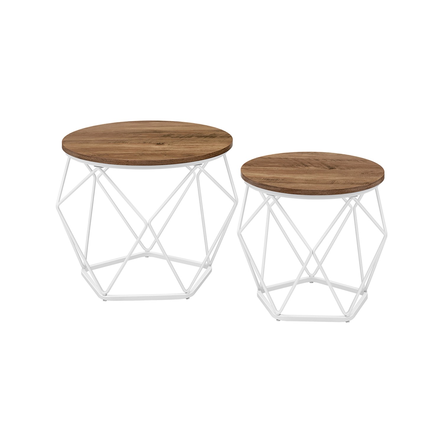 Vasagle Couchtisch Rund 2er Set Braun-Weiß Vasagle Couchtisch Rund 2er Set Braun-Weiß von Vasagle