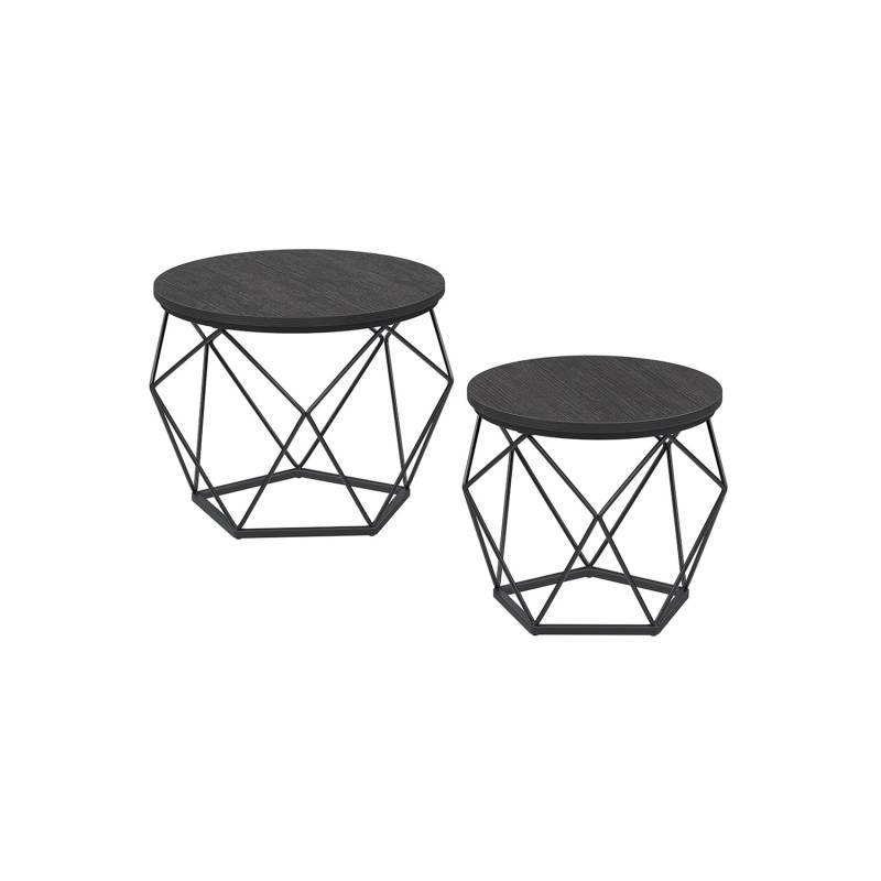 Vasagle Couchtisch Rund 2er Set Schwarz von Vasagle