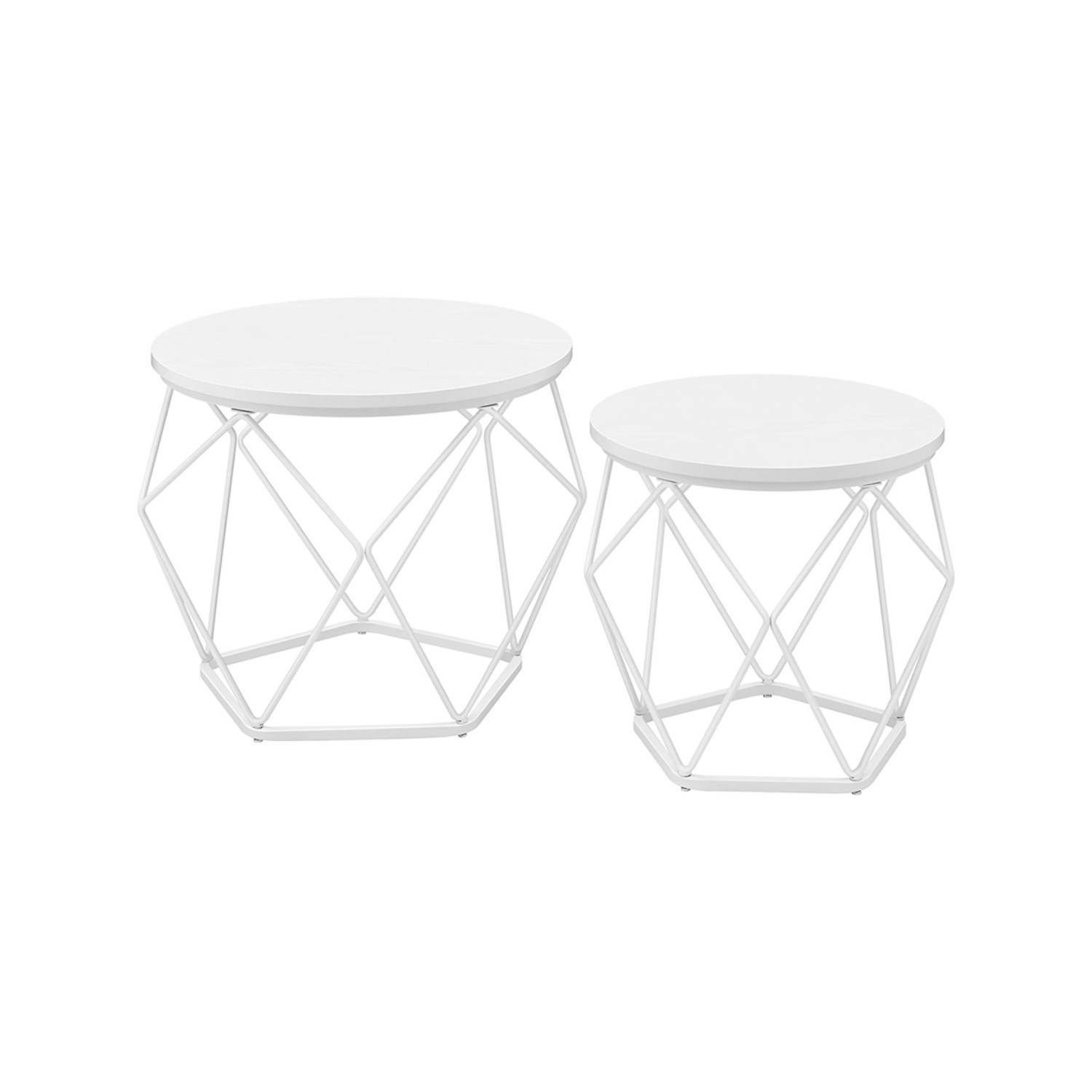 Vasagle Couchtisch Rund 2er Set Tischplatte Abnehmbar Weiß Vasagle Couchtisch Rund 2er Set Tischplatte Abnehmbar Weiß von Vasagle