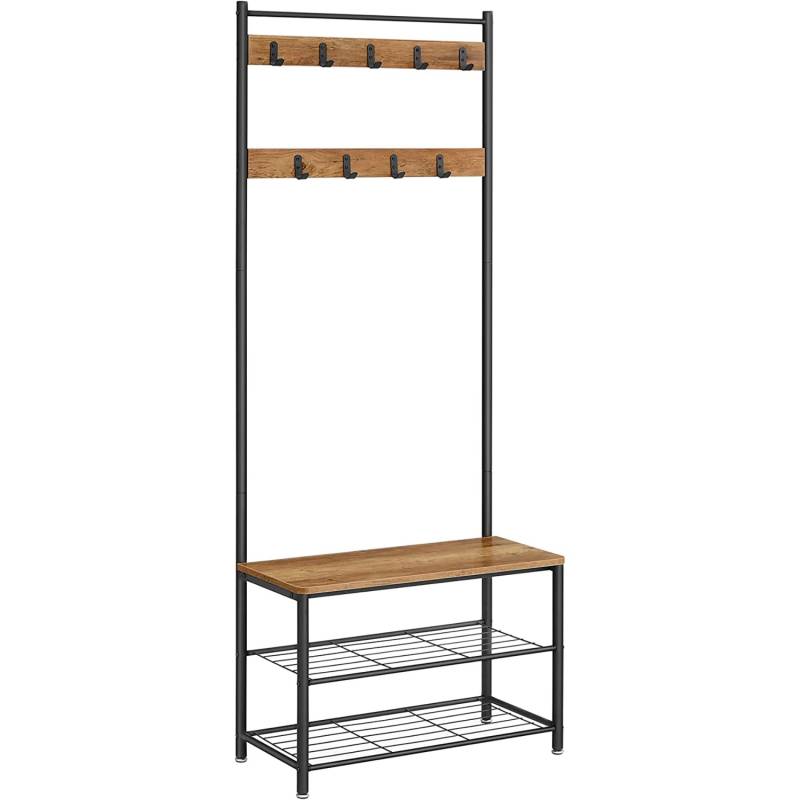 Vasagle Garderobenständer 32 cm x 70 cm x 177 cm Braun-Schwarz von Vasagle