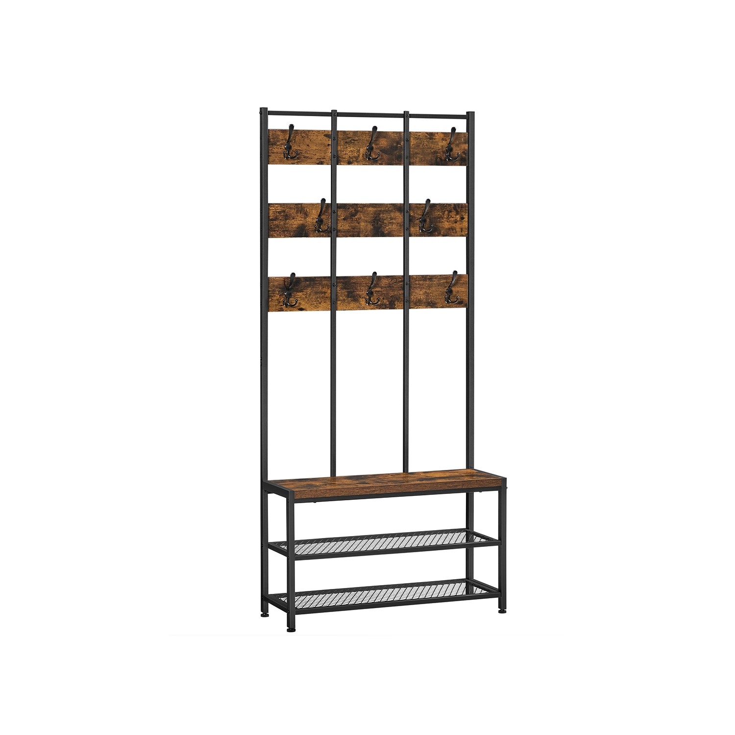 Vasagle Garderobenständer 8 Haken und Sitzfläche 30 x 84 x 182 cm Braun-Schwarz Vasagle Garderobenständer 8 Haken und Sitzfläche 30 x 84 x 182 cm Braun-Schwarz von Vasagle