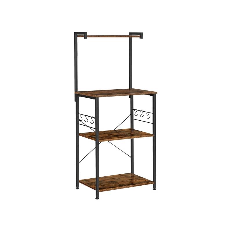 Vasagle Küchenregal 3 Ebenen 40 cm x 60 cm x 127 cm Braun-Schwarz von Vasagle