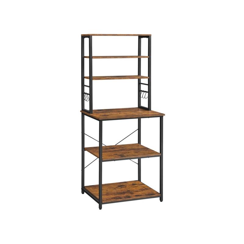 Vasagle Küchenregal 40 cm x 60 cm x 167 cm Braun-Schwarz von Vasagle