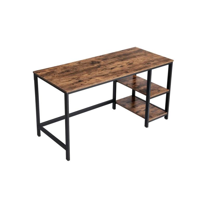Vasagle Schreibtisch 2 Ablagen 60 cm x 140 cm x 75 cm Braun-Schwarz von Vasagle