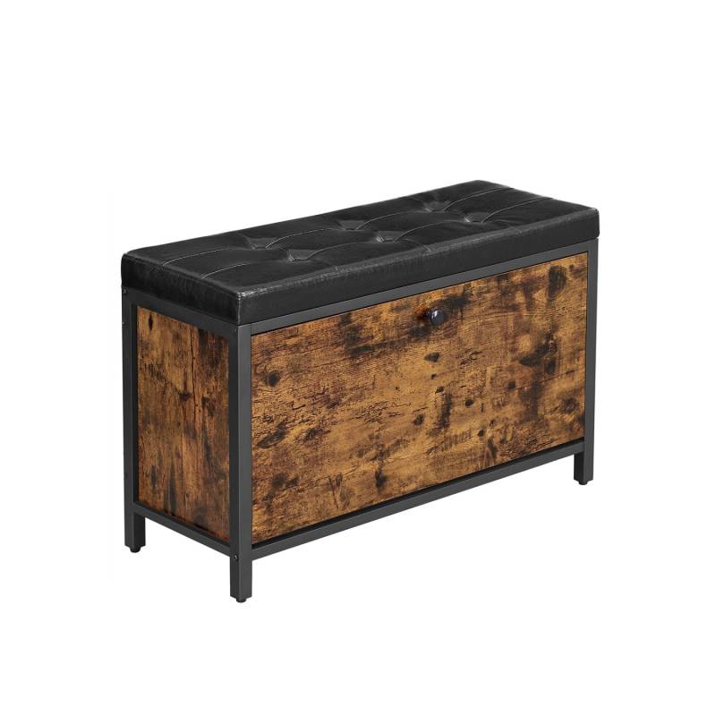 Vasagle Schuhbank Industrie-Design 30 cm x 80 cm x 51 cm Braun-Schwarz von Vasagle